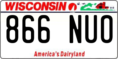 WI license plate 866NUO