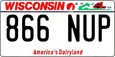 WI license plate 866NUP