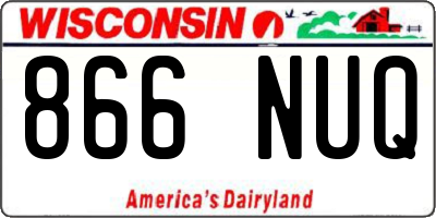WI license plate 866NUQ