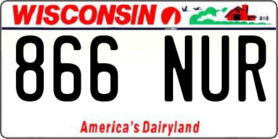 WI license plate 866NUR