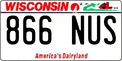 WI license plate 866NUS