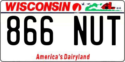 WI license plate 866NUT