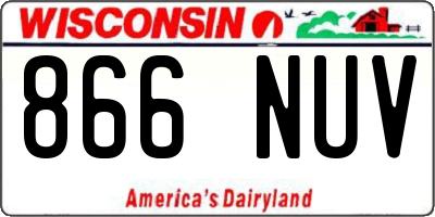 WI license plate 866NUV
