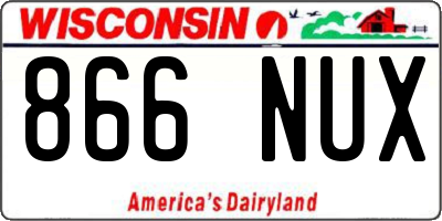 WI license plate 866NUX