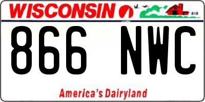 WI license plate 866NWC