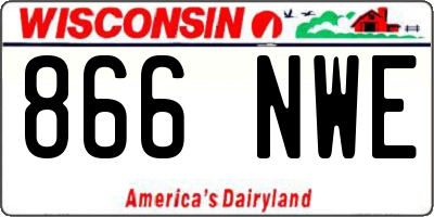 WI license plate 866NWE