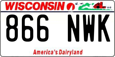 WI license plate 866NWK