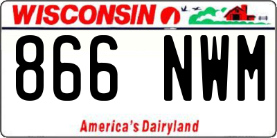 WI license plate 866NWM