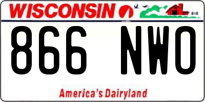 WI license plate 866NWO