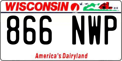 WI license plate 866NWP
