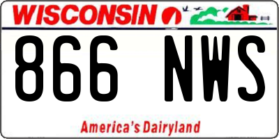 WI license plate 866NWS