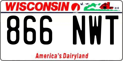WI license plate 866NWT