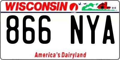 WI license plate 866NYA