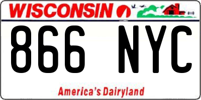 WI license plate 866NYC