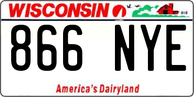WI license plate 866NYE