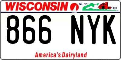 WI license plate 866NYK