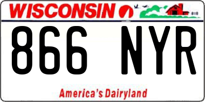 WI license plate 866NYR