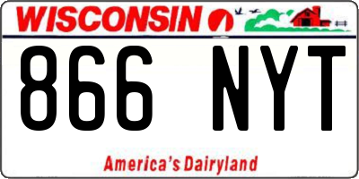 WI license plate 866NYT