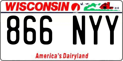 WI license plate 866NYY