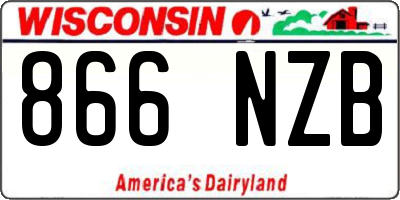 WI license plate 866NZB