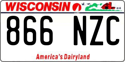 WI license plate 866NZC