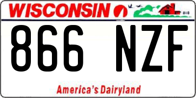 WI license plate 866NZF