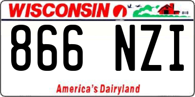 WI license plate 866NZI