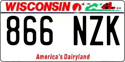WI license plate 866NZK
