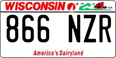 WI license plate 866NZR