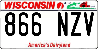 WI license plate 866NZV