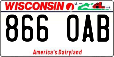 WI license plate 866OAB