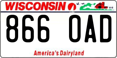 WI license plate 866OAD