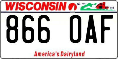WI license plate 866OAF