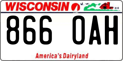 WI license plate 866OAH