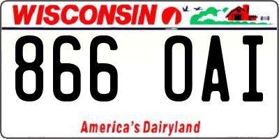 WI license plate 866OAI