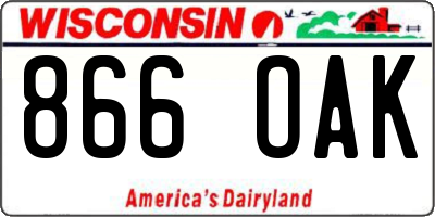 WI license plate 866OAK