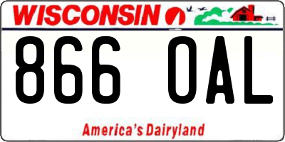 WI license plate 866OAL