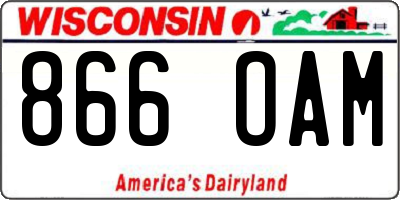 WI license plate 866OAM