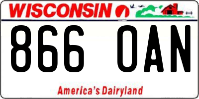 WI license plate 866OAN