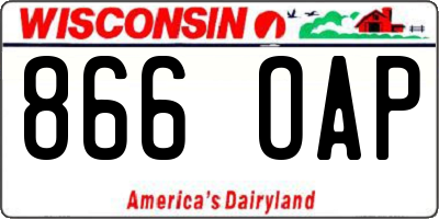 WI license plate 866OAP
