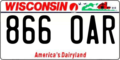 WI license plate 866OAR