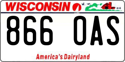 WI license plate 866OAS