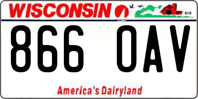 WI license plate 866OAV