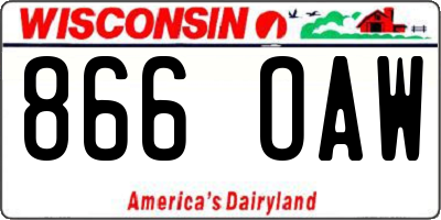 WI license plate 866OAW