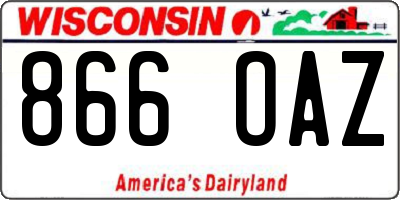 WI license plate 866OAZ