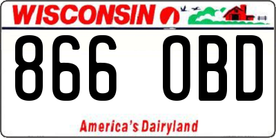 WI license plate 866OBD