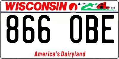 WI license plate 866OBE