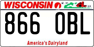 WI license plate 866OBL