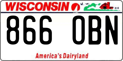 WI license plate 866OBN