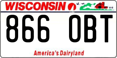 WI license plate 866OBT